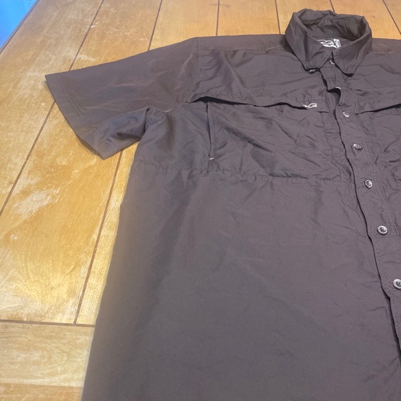 Gameguard Button Down Microfiber Vented Shirt Size 3XL Color Chocolate - Picture 1 of 16
